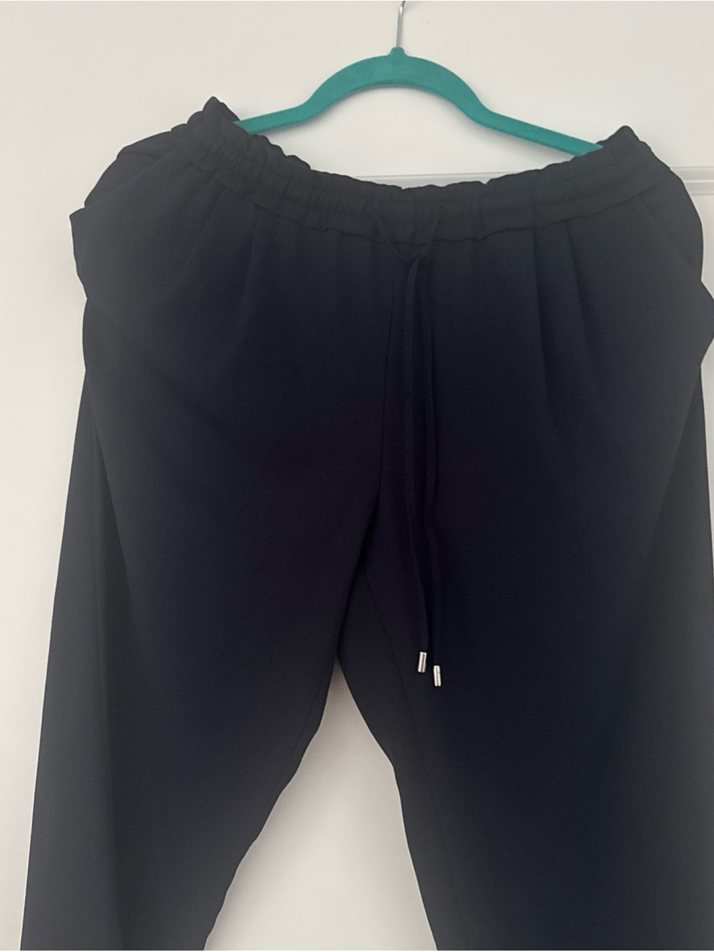 Zara Navy Blue Elastic-Waist Drawstring Pants